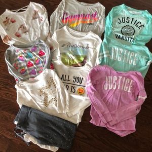 Justice size 8 long sleeve shirts